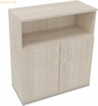 Soennecken Kombischrank 2OH T&uuml;r 1OH Regal B1000xT442xH1133mm silber/Ak