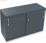 Soennecken Schiebet&uuml;renschrank 2OH B1200xT442xH781mm wei&szlig;/Lavagrau