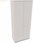 Soennecken Fl&uuml;gelt&uuml;renschrank 5OH B800xT442xH1869 silber/wei&szlig;