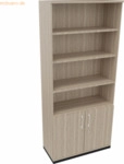 Soennecken Kombischrank 2OH T&uuml;r 4OH Regal B1000xT442xH2221mm anthrazit