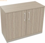 Soennecken Fl&uuml;gelt&uuml;renschrank 2OH B1000xT442xH781 silber/Eiche Natur