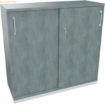 Soennecken Schiebet&uuml;renschrank 3OH B1200xT442xH1133mm wei&szlig;/Beton