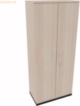 Soennecken Fl&uuml;gelt&uuml;renschrank 5OH B800xT442xH1869 anthrazit/Akazie