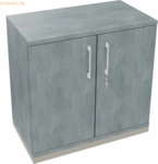 Soennecken Fl&uuml;gelt&uuml;renschrank 2OH B800xT442xH781 silber/Beton