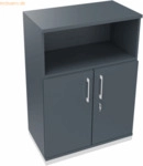 Soennecken Kombischrank 2OH T&uuml;r 1OH Regal B800xT442xH1133mm wei&szlig;/Lavag