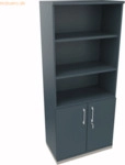 Soennecken Kombischrank 2OH T&uuml;r 3OH Regal B800xT442xH1869mm silber/Lav