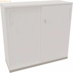 Soennecken Schiebet&uuml;renschrank 3OH B1200xT442xH1133mm silber/wei&szlig;
