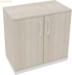 Soennecken Fl&uuml;gelt&uuml;renschrank 2OH B800xT442xH781 wei&szlig;/Akazie