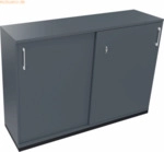 Soennecken Schiebet&uuml;renschrank 3OH B1600xT442xH1133mm anthrazit/Lavagr