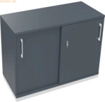 Soennecken Schiebet&uuml;renschrank 2OH B1000xT442xH781mm wei&szlig;/Lavagrau