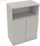 Soennecken Kombischrank 2OH T&uuml;r 1OH Regal B800xT442xH1133mm silber/Lic