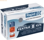 Rapid Textilheftklammern 43/6 Super Strong verzinkt VE=10.000 St&uuml;ck