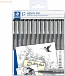 10 x Staedtler Pigment liner Strichst&auml;rke sortiert schwarz VE=12 St&uuml;ck