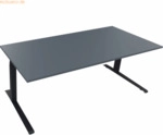 Soennecken Sitz-/Stehtisch Kufe Doppels. Quad. B2000xT900xH645-1275 an