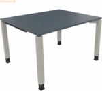 Soennecken Schreibtisch Vierfu&szlig; Quadratrohr B1200xT1000xH680-820 silbe