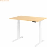 mcbuero.de Schreibtisch el 120x80cm wei&szlig;/ahorn