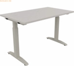 Soennecken Schreibtisch Kufe Quadrat B1200xT700xH650-850 silber/Lichtg
