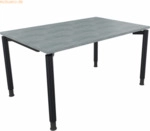Soennecken Schreibtisch Vierfu&szlig; Rundrohr B1400xT900xH680-820 anthrazit