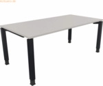 Soennecken Schreibtisch Vierfu&szlig; Quadratrohr B1800xT900xH680-820 anthra