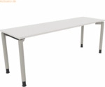 Soennecken Schreibtisch Vierfu&szlig; Rundrohr B2000xT600xH680-820 silber/we