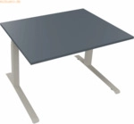 Soennecken Sitz-/Stehtisch Kufe Doppels. Quad. B1200xT900xH645-1275 we