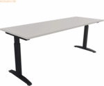 Soennecken Schreibtisch Kufe Quadrat B2000xT700xH650-850 anthrazit/Lic