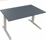 Soennecken Sitz-/Stehtisch Kufe Doppels. Quad. B1400xT800xH645-1275 si