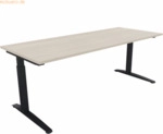 Soennecken Schreibtisch Kufe Quadrat B2000xT800xH650-850 anthrazit/Aka