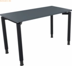 Soennecken Schreibtisch Vierfu&szlig; Rundrohr B1200xT600xH680-820 anthrazit
