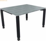Soennecken Schreibtisch Vierfu&szlig; Quadratrohr B1200xT1000xH680-820 anthr