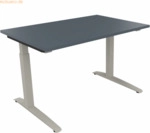 Soennecken Schreibtisch Kufe Quadrat B1200xT800xH650-850 silber/Lavagr