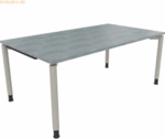 Soennecken Schreibtisch Vierfu&szlig; Rundrohr B1800xT1000xH680-820 silber/B