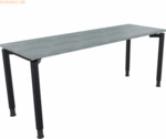 Soennecken Schreibtisch Vierfu&szlig; Rundrohr B1800xT600xH680-820 anthrazit