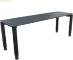 Soennecken Schreibtisch Vierfu&szlig; Quadratrohr B2000xT600xH680-820 anthra