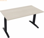 Soennecken Schreibtisch Kufe Quadrat B1400xT700xH650-850 anthrazit/Aka