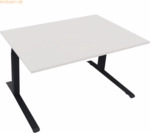 Soennecken Sitz-/Stehtisch Kufe Doppels. Quad. B1400xT900xH645-1275 an