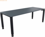 Soennecken Schreibtisch Vierfu&szlig; Quadratrohr B2000xT800xH680-820 anthra