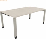 Soennecken Schreibtisch Vierfu&szlig; Quadratrohr B1800xT1000xH680-820 silbe
