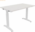 Soennecken Schreibtisch Kufe Quadrat B1200xT700xH650-850 wei&szlig;/Wei&szlig;