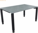 Soennecken Schreibtisch Vierfu&szlig; Quadratrohr B1400xT900xH680-820 anthra