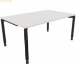 Soennecken Schreibtisch Vierfu&szlig; Rundrohr B1600xT1000xH680-820 anthrazi