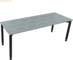 Soennecken Schreibtisch Vierfu&szlig; Rundrohr B2000xT700xH680-820 anthrazit