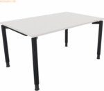 Soennecken Schreibtisch Vierfu&szlig; Rundrohr B1400xT900xH680-820 anthrazit