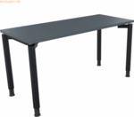 Soennecken Schreibtisch Vierfu&szlig; Rundrohr B1400xT600xH680-820 anthrazit