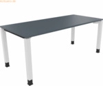 Soennecken Schreibtisch Vierfu&szlig; Quadratrohr B1800xT800xH680-820 wei&szlig;/L