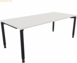 Soennecken Schreibtisch Vierfu&szlig; Rundrohr B2000xT900xH680-820 anthrazit