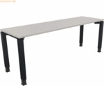Soennecken Schreibtisch Vierfu&szlig; Quadratrohr B2000xT600xH680-820 anthra