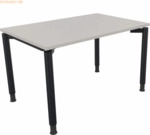 Soennecken Schreibtisch Vierfu&szlig; Rundrohr B1200xT800xH680-820 anthrazit