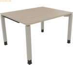 Soennecken Schreibtisch Vierfu&szlig; Quadratrohr B1200xT1000xH680-820 silbe