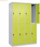CP Spind Classic PLUS doppelt 4Abteile 1850x1200x500mm lichtgrau/clown